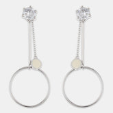 Silver Zircon Droplet Earring - silvermark